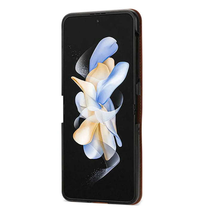 Skanto | Lær lommebokdeksel for Samsung Galaxy Z Flip-serien