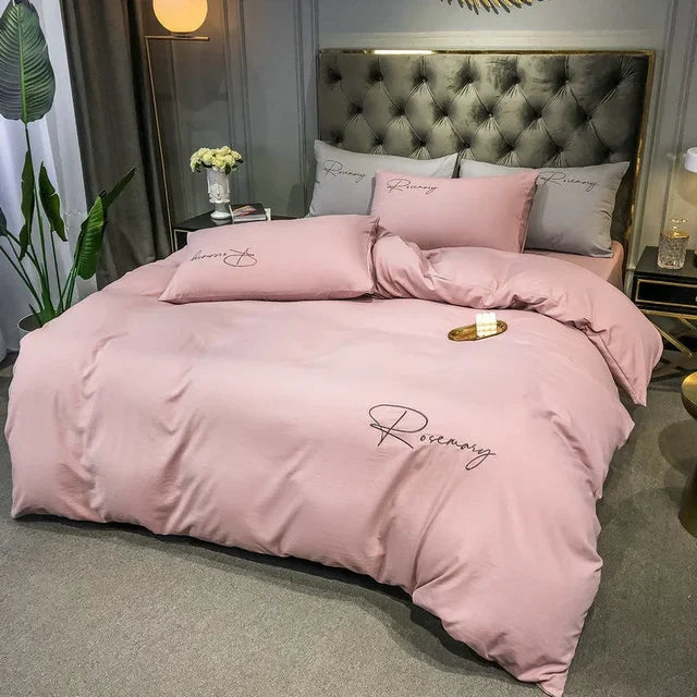 Luksus Dyne Trekk med Elegant Broderi – Myk, Pustende og Høy Kvalitet | Skanto