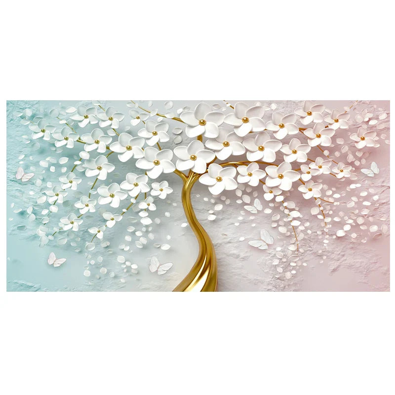 Abstract Floral Large Flower Petal Wood Wall Art Fine Art Canvas Prints Picture For Living Room Bedroom Lounge Art Decor | Skanto