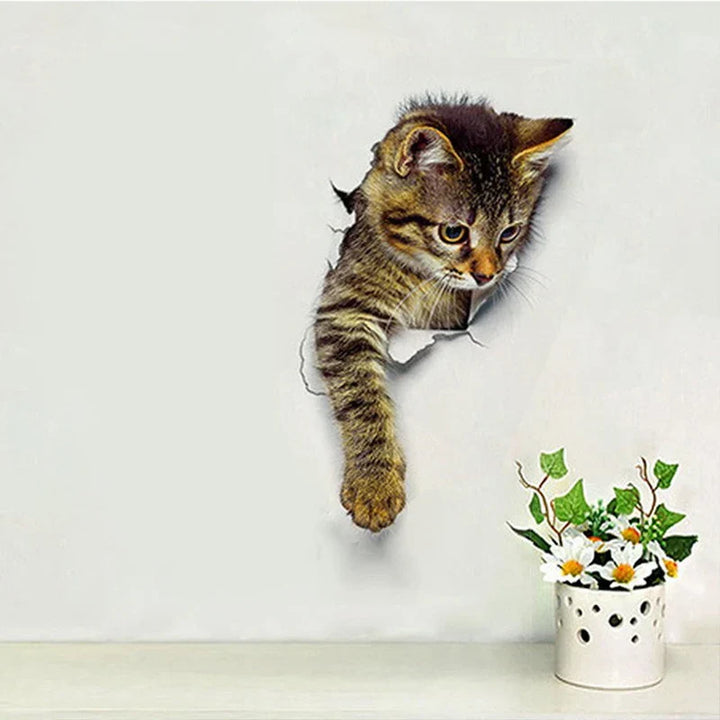 3D Toalettbeskytter Katt Klistremerke | Skanto