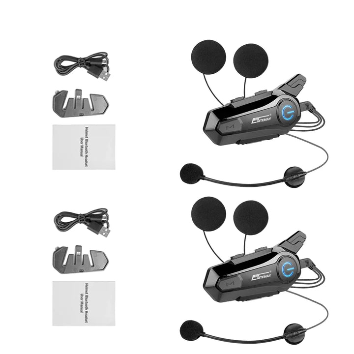 Skanto | Bluetooth Motorsykkel Hjelm Intercom Headset med 1000m Rekkevidde & IPX6 Vanntett – RoadComm