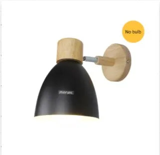 Skanto | LumoNord Makaron Vegglampe | Tre & Metall | 90° svingbar lampehode | Skandinavisk design | E27-sokkel (uten lyspære)