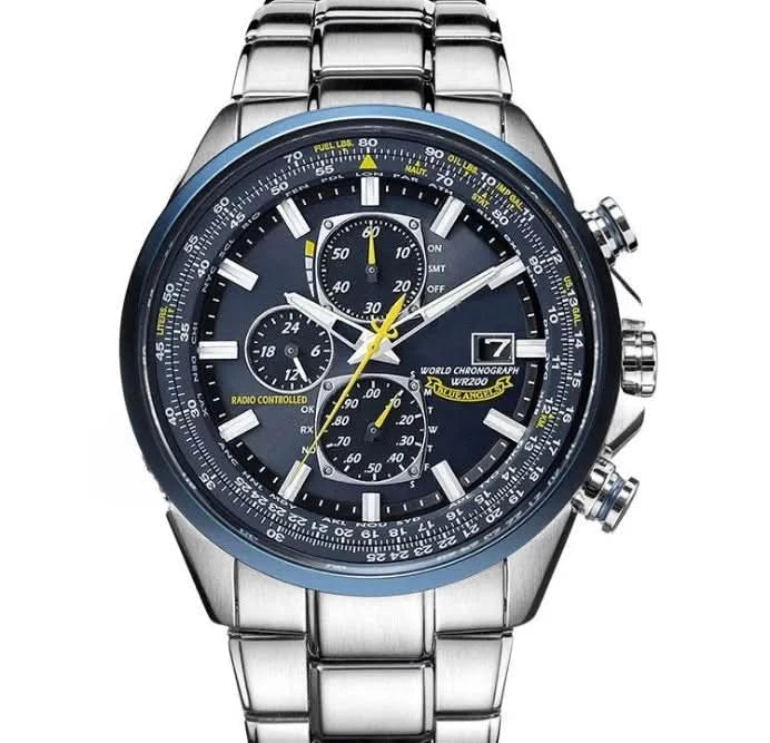 Skanto | Herre's Rustfritt Stål Chronograph Klokke med Kalender