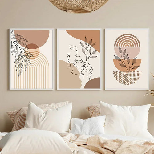 Minimalist Terracotta Sun Abstract Wall Art Fine Art Canvas Print Modern Pictures For Living Room Bedroom Gallery Wall Art Decor | Skanto