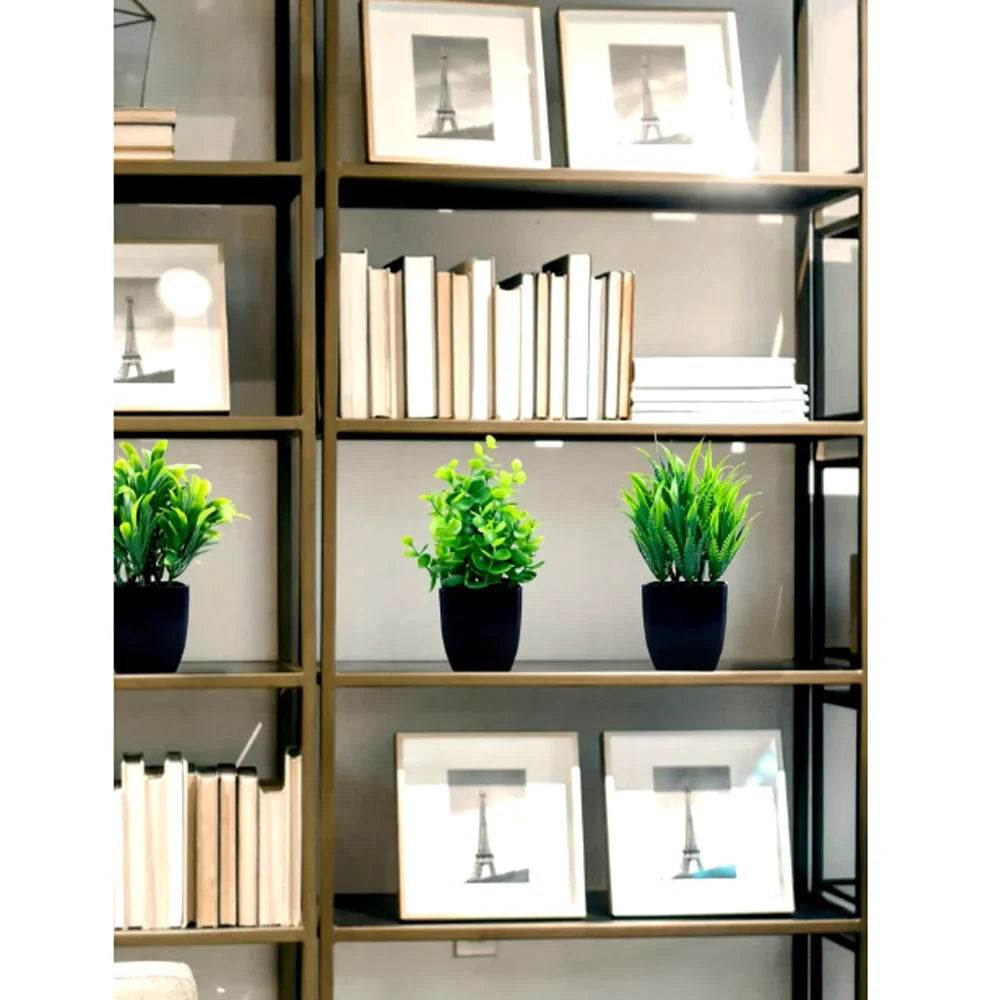 Norvo | Leafora Kunstig Eukalyptusplante i Svart Potte | Mini Dekorativ Plante | For Bord, Bad & Kontor