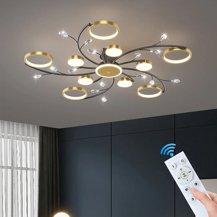 Garduru Dimbar Kronleuchter | Moderne Design | LED Lys med Justerbar Lysstyrke | Perfekt for Stuen & Spisestuen
