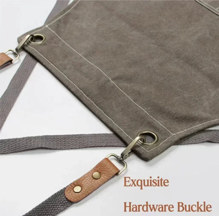 Canvas forkle med lommer, justerbart, Unisex | Skanto