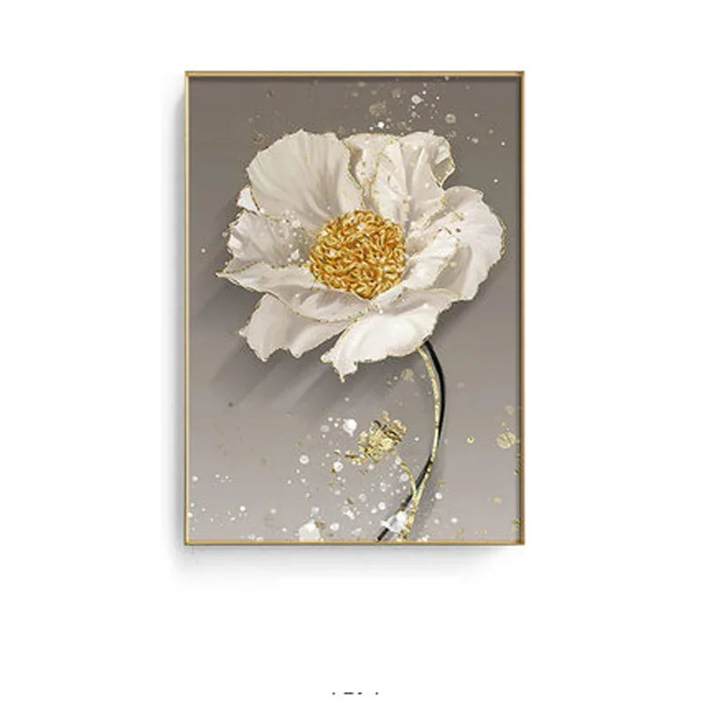 Moderne abstrakte florale veggkunst Fine Art lerrettrykk blå grå botaniske bilder for stue soverom veggkunst dekor | Skanto