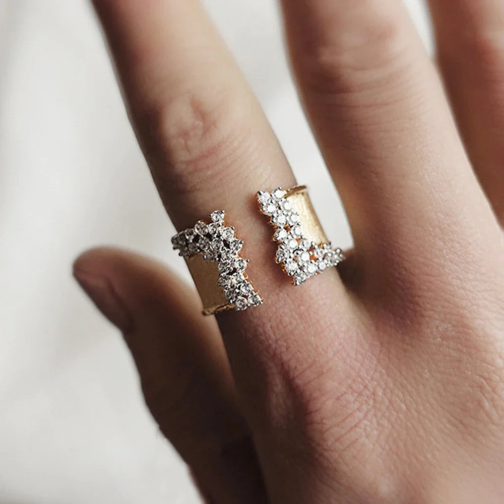 Skanto | Bold Diamond Sparkle Åpen Ring