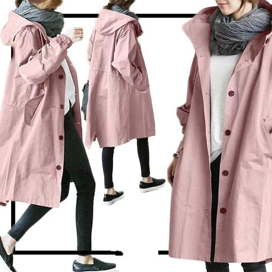 Skanto | Vanntett og vindbestandig trenchcoat for damer med hette