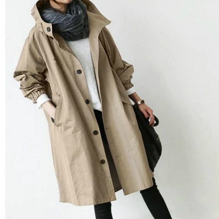 Skanto | Vanntett og vindbestandig trenchcoat for damer med hette