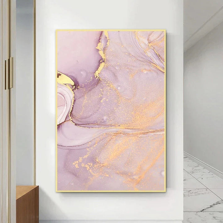 Set av 3 biter Fargerik Gull Rosa Abstrakt Marmortrykk Veggkunst Fin Kunst Lerretstrykk Plakater Bilder For Stue Soverom Hjemmedekorasjon | Skanto