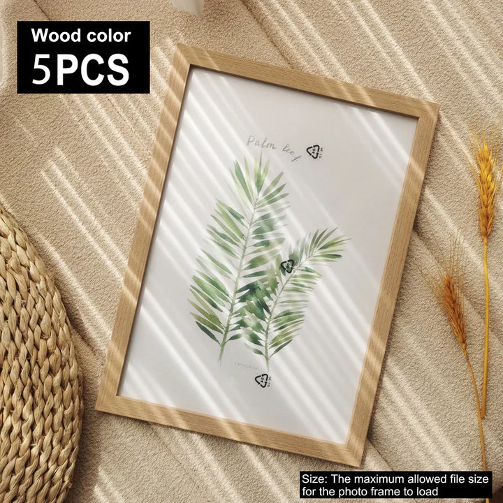 Sett av 5 stykker tre rammer for lerretsutskrifter bilder veggkunst rammer 10x15cm 15x20cm 5x7 tommer A4 21x30cm 20x25cm nordiske bilderammer | Skanto