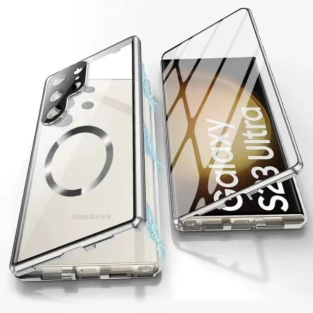 Skanto | Metall Aluminiumlegering 360-deksel med sikkerhetslukking for Samsung Galaxy S24-S23 Serie