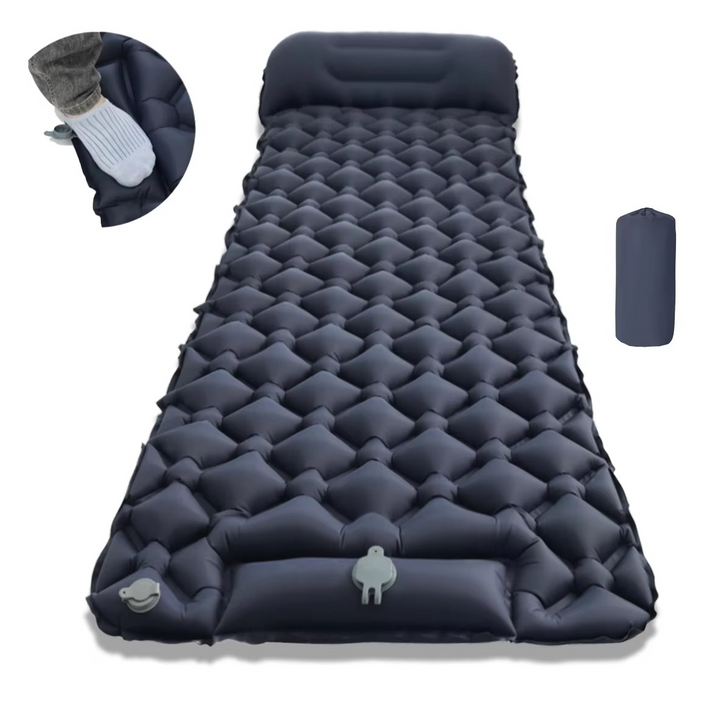 Skanto | Ultra-comfort oppblåsbar campingmadrass med integrert pute og pumpe