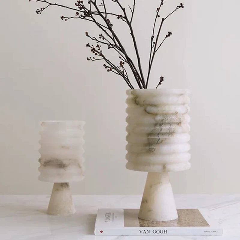 Hvit Onyx Blomster Vase Skanto