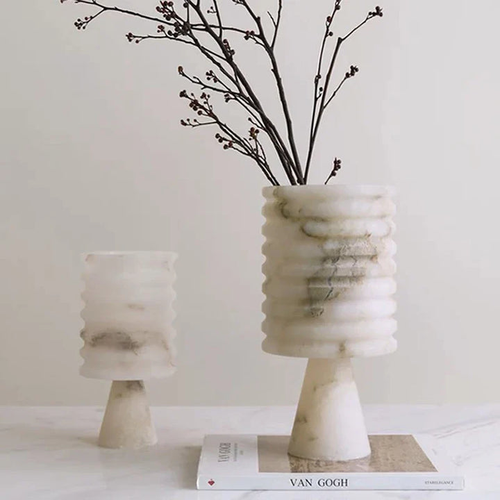 Hvit Onyx Blomster Vase Skanto