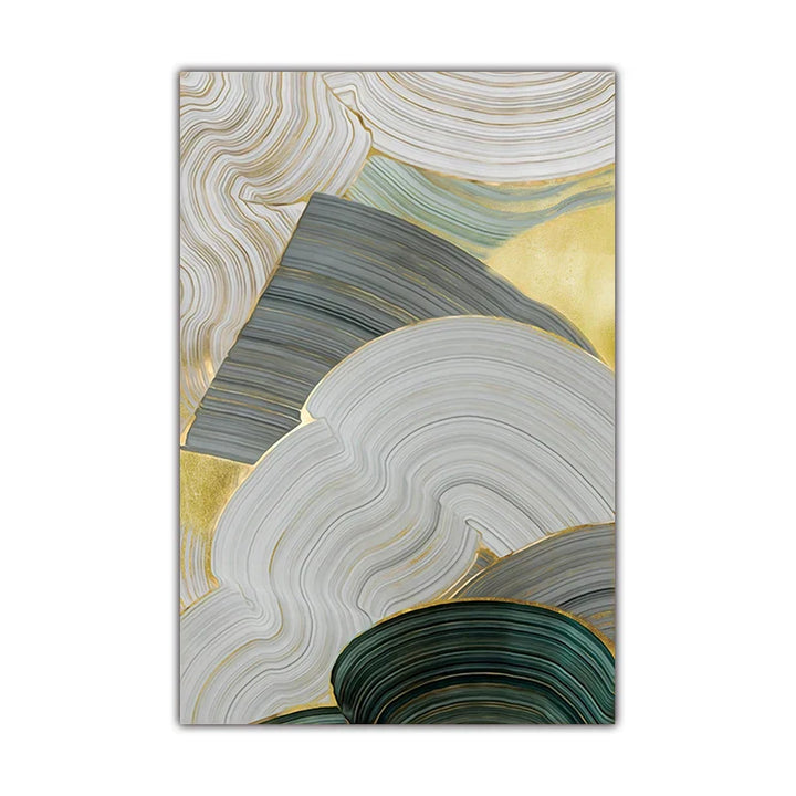 Green Beige Gray Fluid Swirls Abstract Wall Art Fine Art Canvas Prints Pictures For Modern Apartment Dining Room Living Room Art Decor | Skanto