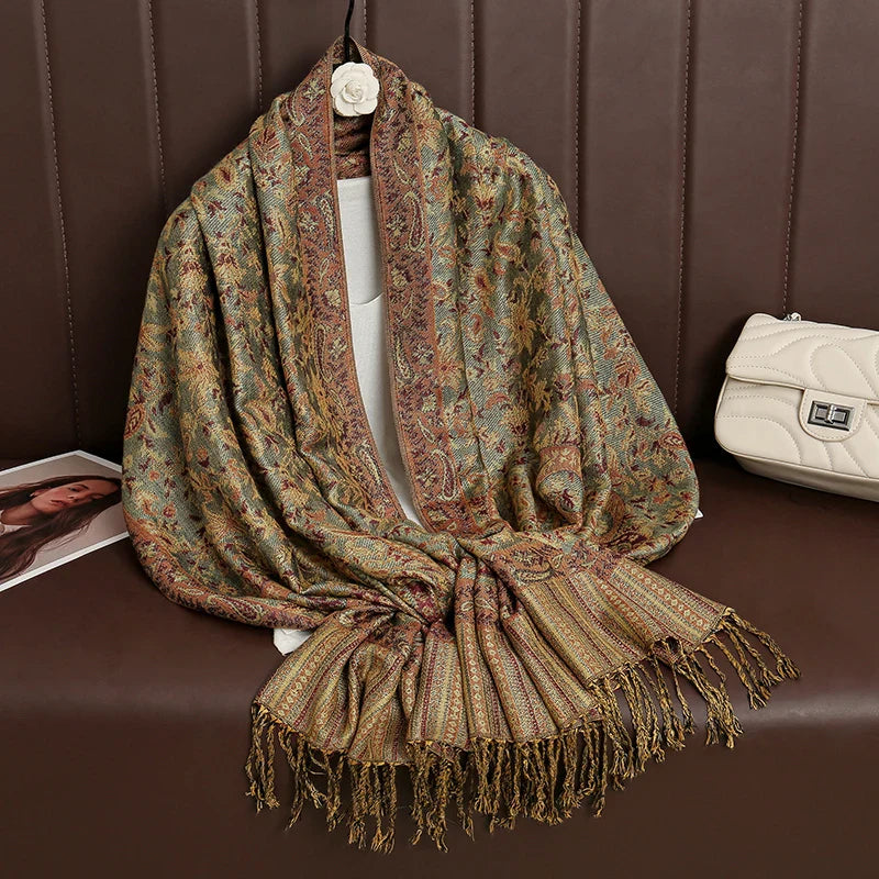 Skanto | Élégancea | Dame skjerf | Cashmere følelse | 70 × 190 cm | Luksus trykk & varm