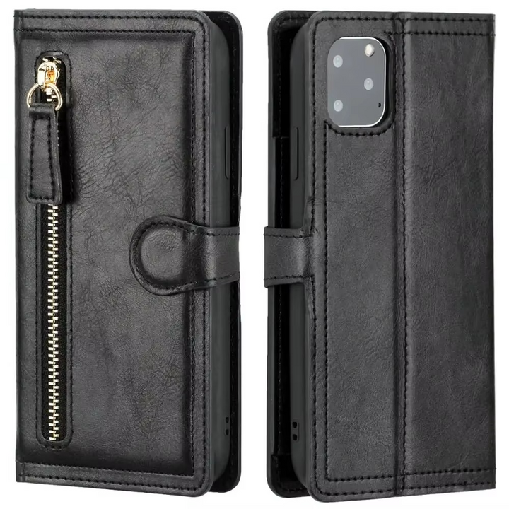 Skanto | Premium Lær iPhone Flip Lommebok & Stativdeksel