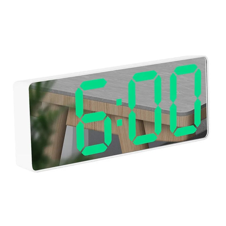 Moderne Elektronisk Speilvekkerklokke med LED-display, Alarmfunksjon og Temperaturvisning – Stilig Digital Klokke for Soverom og Kontor | Skanto