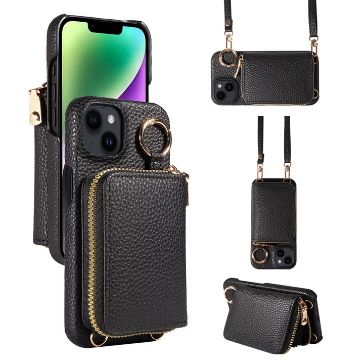 Skanto | Premium lær Multi-Function iPhone-deksel med anti-degauss beskyttelse