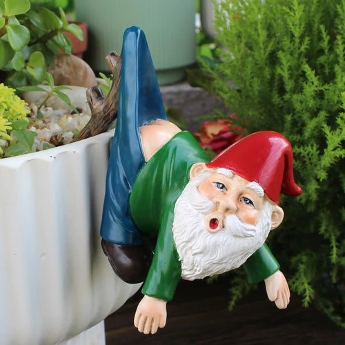 Skanto | Morsom Gnom Blomsterpotteoppheng laget av Harpiks med Bukser på en Gren