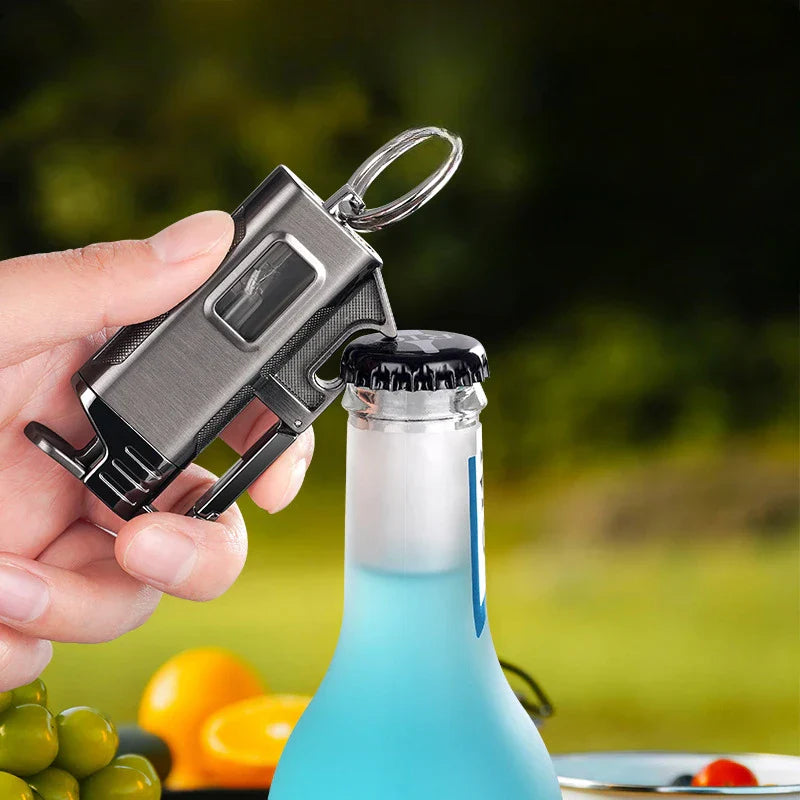Moderne Vindresistente Metall Flaskeåpner Nøkkelring Lighter | Skanto
