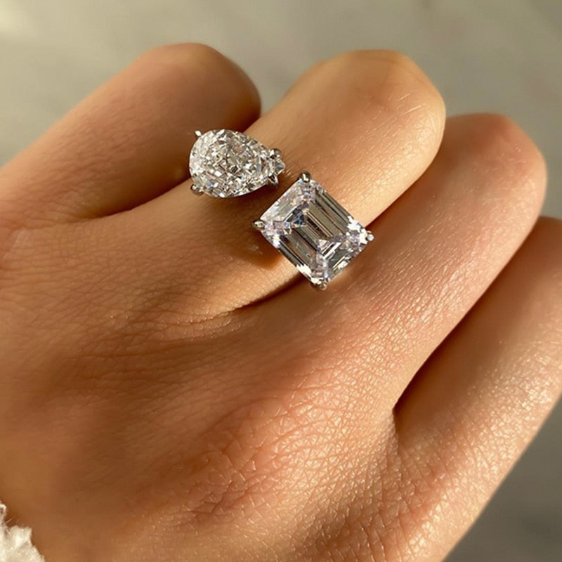 Skanto | Vann Dråpe Zircon Chic Justerbar Ring