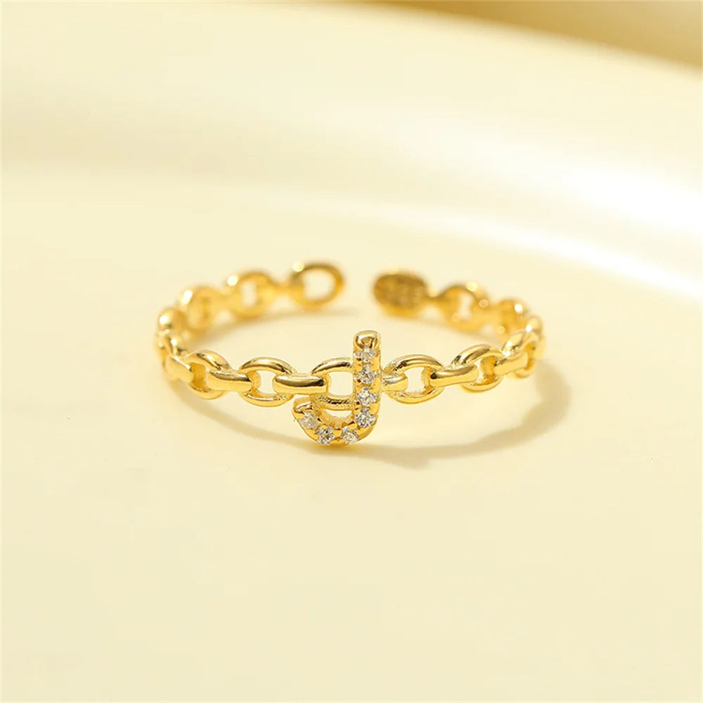 Skanto | Delikat Diamant Bokstav Initial Ring