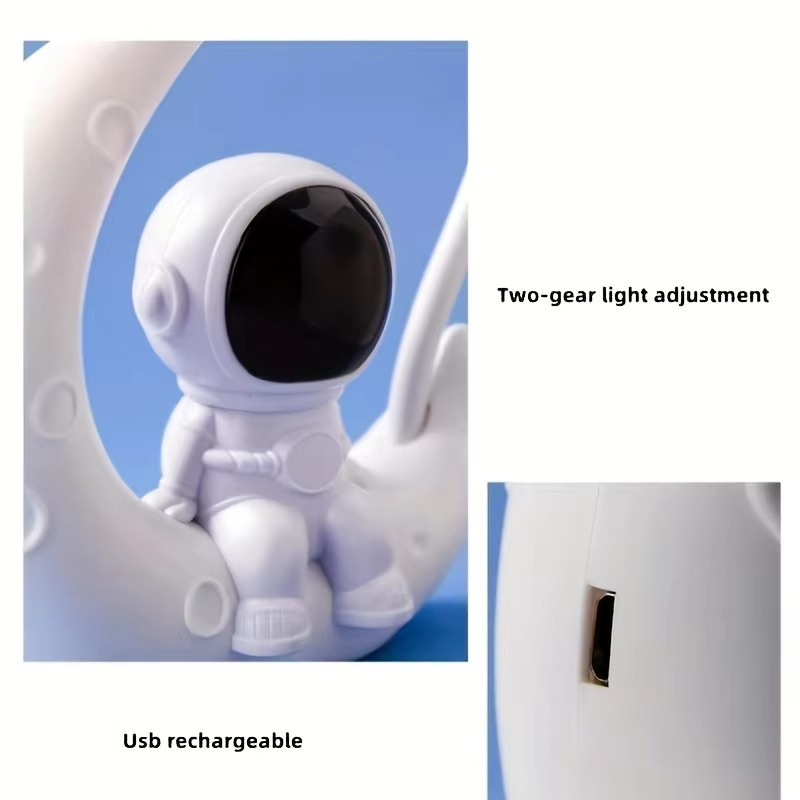 Skanto | Astronaut Moon Nattlampe LED Bordlampe for Soveromsinnredning og Gaver