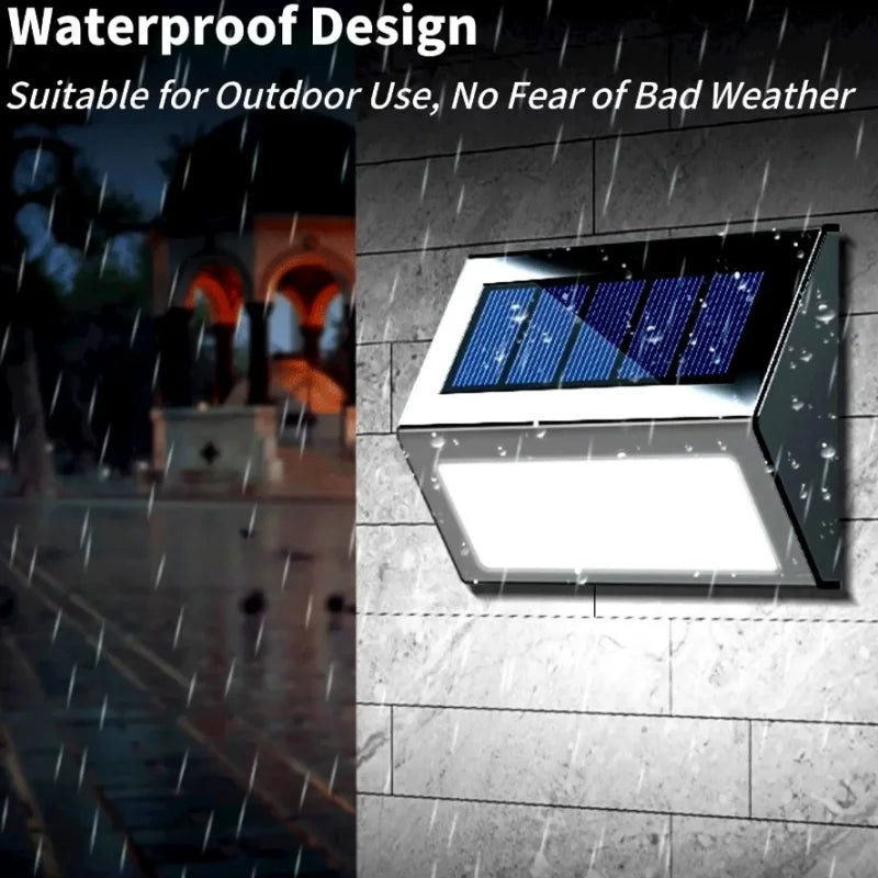 Norvo | Lunettra Soltrinnlys Rustfritt Stål | 3 LED-lys | IP45 Vanntett | Miljøvennlig & Korrosjonsbestandig | For Hage, Gjerde & Vegg