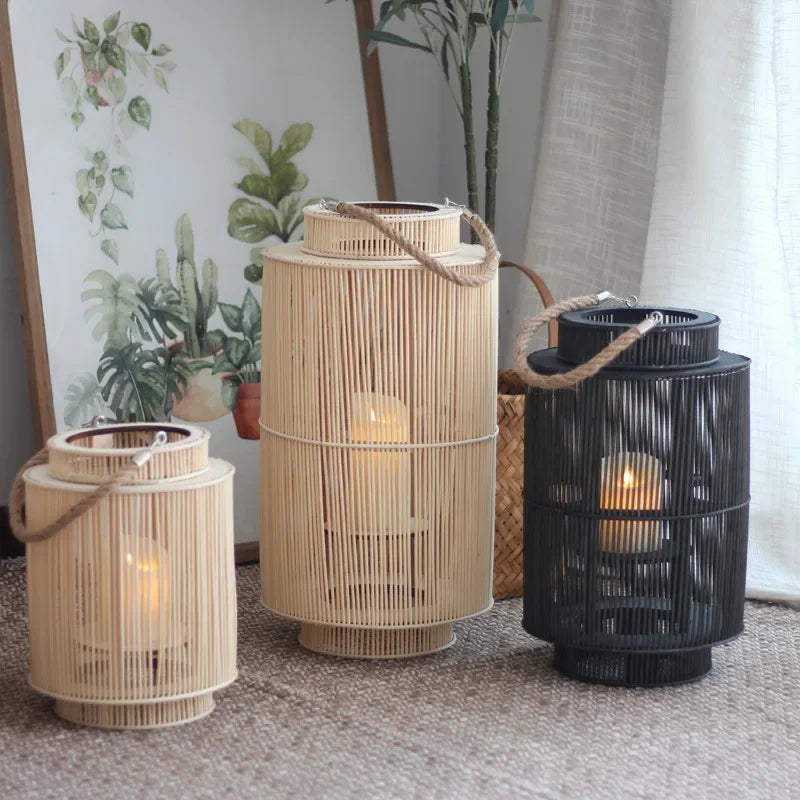 Imitasjon Bambus LED Lys Lantern Skanto