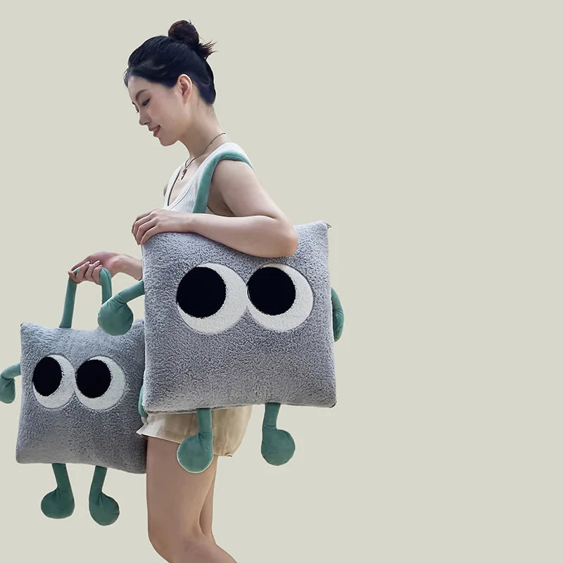 Skanto | Søte Monster Bærbar Myk Pute Teppe