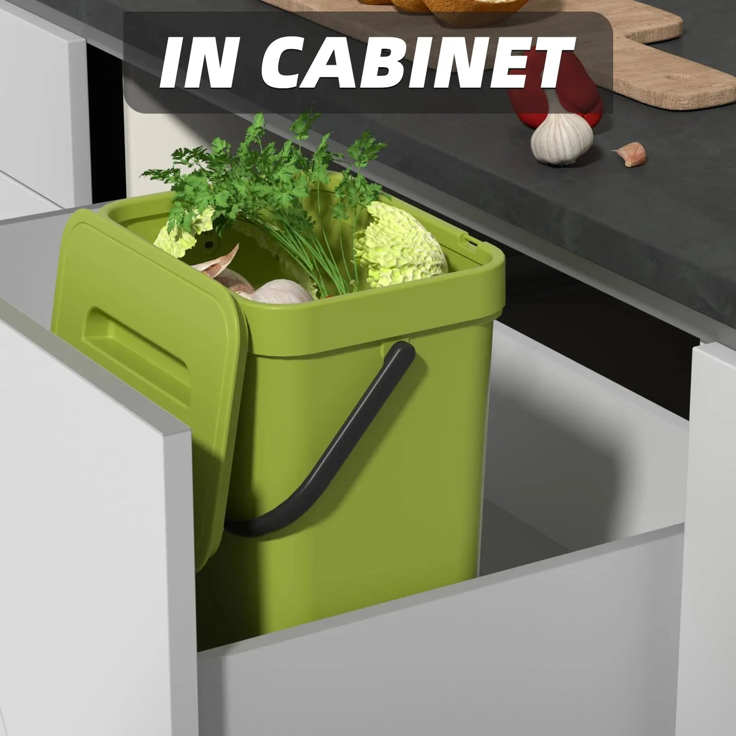 Norvo | Binova Mini Søppelbøtte | Med Lokk | Hengende & Veggmontert | Kompakt & Luktblokkering | For Kjøkken, Bad & Kontor