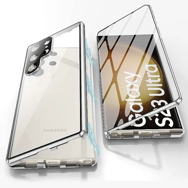 Skanto | Metall Aluminiumlegering 360-deksel med sikkerhetslukking for Samsung Galaxy S24-S23 Serie