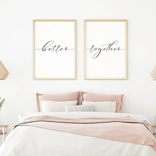 Lovers Quote Wall Art Black White Minimalist Typographic Posters Fine Art Canvas Prints Picture For Bedroom Living Room Art Decor | Skanto