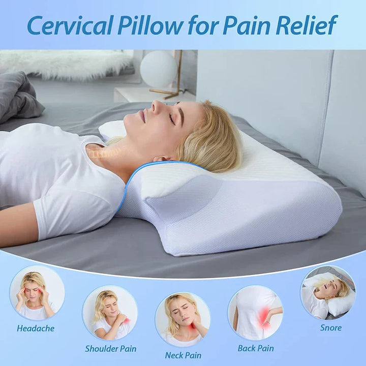 Skanto | Minne Skum Cervical Pute | Ergonomisk 2-i-1 Design for Nakke Smerte Lindring & Behagelig Søvn