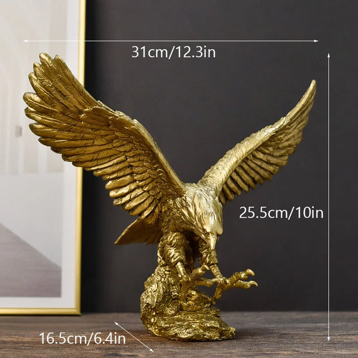 Skanto | Harpiks Gullørn Statue Kunst Dyremodell Samling Ornament Hjem Kontor Skrivebord Feng Shui Dekor Figurer enkel