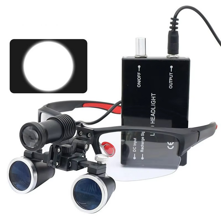 Skanto | Avanserte 5W LED Dental Loupe med dobbelt forstørrelse og justerbart hodelys