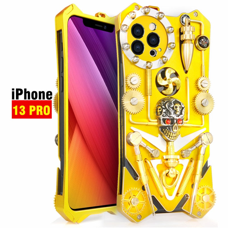 Skanto | Mekanisk Hodeskalle Cyberpunk Stil iPhone Deksel