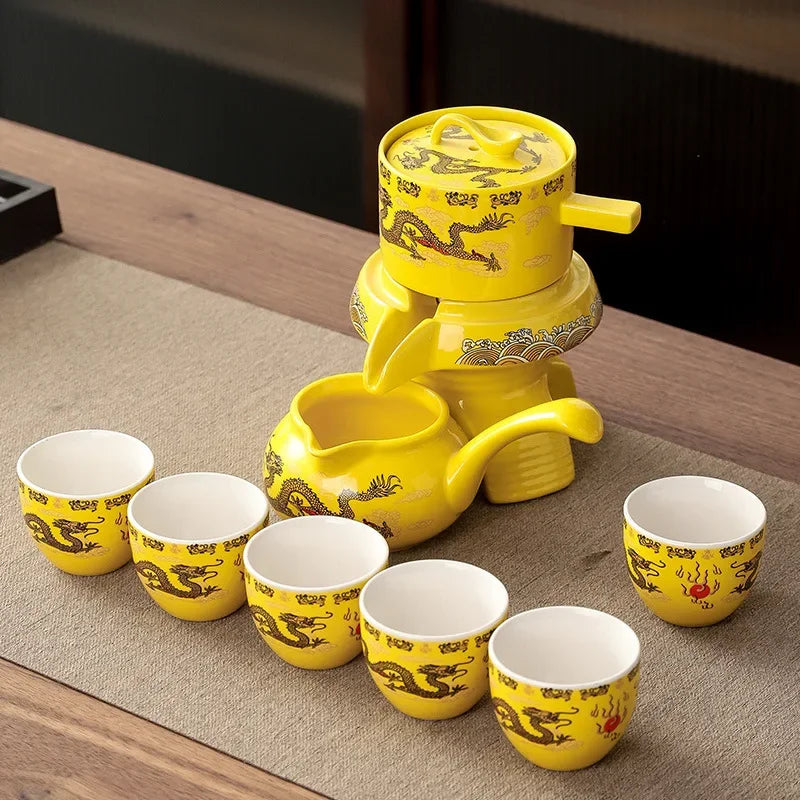 Skanto | Royal Golden Porcelain Dragon Flow Teasett