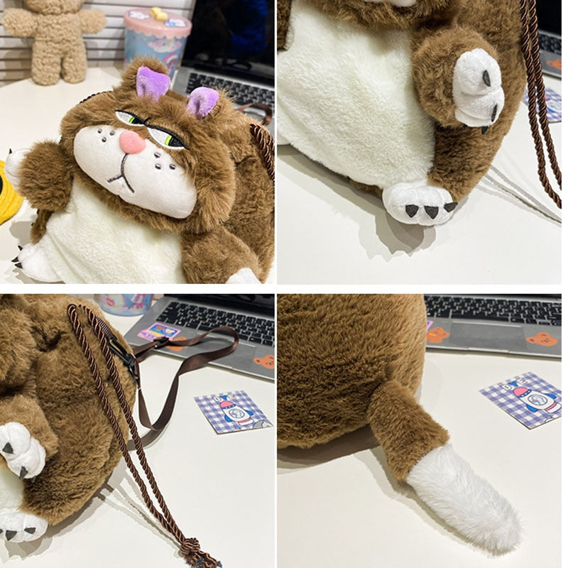 Norvo | Kjedelig Plysj Katt Skulderveske