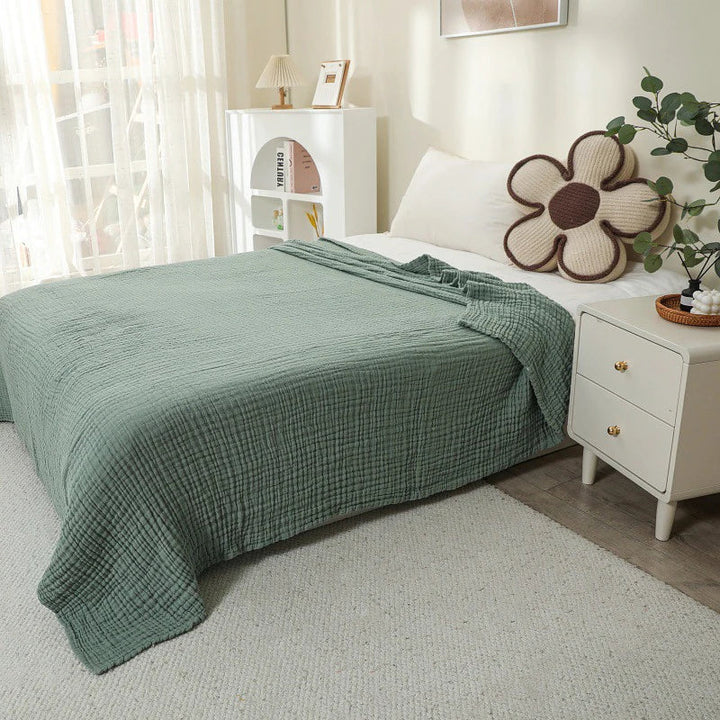 Skanto | CottonBreeze | Muslin teppe laget av 100% bomull | 6-lags, pustende og lett | For sofa og seng