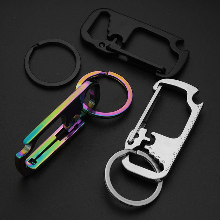 Skanto | Rustfritt Stål EDC Multi Tool Flaskåpner Nøkkelring
