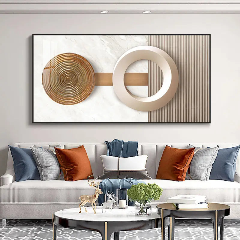 Modern Aesthetic Abstract Sun & Moon Wall Art Fine Art Canvas Prints Pictures for Luxury Loft Living Room Dining Room Lifestyle Art Decor | Skanto
