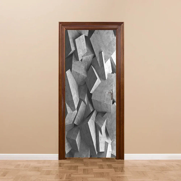 Modern Abstract Pearl Geometric Door Sticker Mural Removable PVC Vinyl Peel N Stick Wall Art Mural Sticker for Indoor Doors Creative DIY Home Deco | Skanto