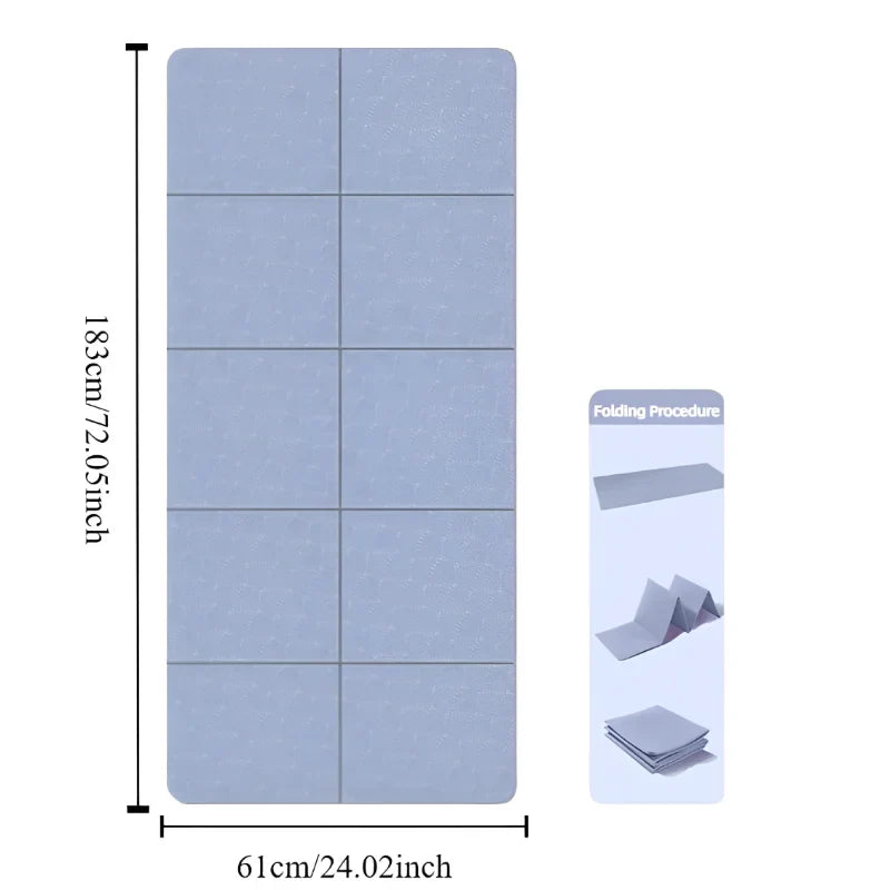 Norvo | YogaMat FlexFold | Sammenleggbar & Lettvekt | Dobbeltsidig Rutsjefri | Miljøvennlig TPE
