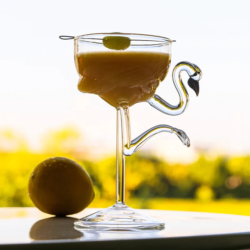 Rosa Flamingo Cocktailglass med klare fester