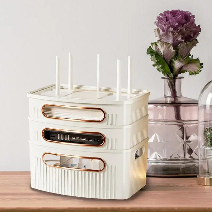 Skanto | Støvtett dekorativ router lagringsboks organizer